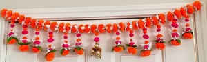 Mogra flor artificial Toran Bandhanwar puerta colgante Mandir decoración indio telón de fondo Pooja compromiso Diwali Decoración - Product Image 5