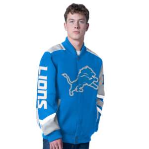 Blouson Bomber Unisexe Personnalisé Detroit Lions Bleu Golf Wang à Boutons Pression, Style Universitaire et Baseball - Product Image 3