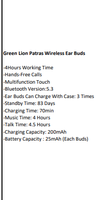 Écouteurs sans fil Green Lion Patras