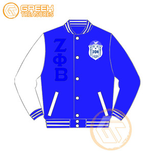 เสื้อแจ็กเก็ตทีมโรงเรียน Zeta phi Beta เสื้อแจ็กเก็ตสโมสรผ้าซาตินปักตราและมีตัวอักษรละเอียดกว่ากำหนดเอง - Product Image 2