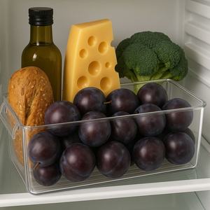 Boîte de rangement multi-usages en plastique PP de 2300 ml, résistante aux aliments, avec poignée, légère, empilable, portable, transparente, couleur fumée - Product Image 4