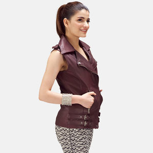 Chaleco de Motocicleta de Cuero Genuino Impermeable, Suave y Duradero para Mujer - Ropa Exterior Informal de Moda de Invierno, Cortavientos y Transpirable - Product Image 3