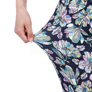 High Stretch Mid Waist Solid Breathable Tummy Compression Workout <b>Leggings</b> <b>Butt</b> <b>Lift</b> for Women Spandex/Polyester Sublimation - Product Image 5