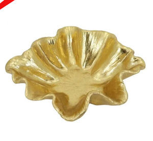 Recipiente para servir de metal de forma redonda con acabado en plata, con hermoso diseño de flores para hotel en casa - Product Image 5