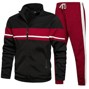 Tenues actives 2 pièces coupe-vent et respirantes pour hommes Taille XL Sweat-shirt à manches longues avec fermeture éclair complète Vestes imprimées Pantalons Ensembles de survêtements - Product Image 2