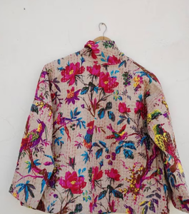 Chaqueta Unisex de Manga Larga con Estampado Kantha Hecha a Mano, Cálida, para Fiestas - Product Image 5