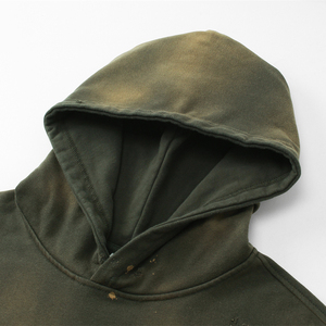 Suéter en blanco sudaderas con capucha para hombre Logotipo personalizado Algodón French Terry Vintage Acid Wash Sudadera con capucha Desgastada Venta al por mayor Moda DDP Envío - Product Image 4