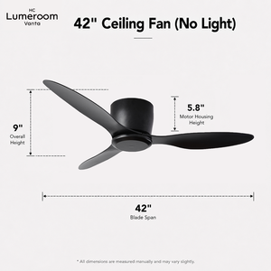 USA In Stock 42 Inch Low Profile <b>Ceiling</b> <b>Fan</b> No Light <b>Remote</b> Control Quiet Reversible DC Motor for Bedroom Living Room - Product Image 3