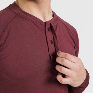 เสื้อยืดแขนยาว M024 สีแดงเลือดหมู สำหรับออกกำลังกายและยิมนาสติก - เสื้อผ้าออกกำลังกายที่สวมใส่สบาย - Product Image 6