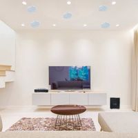 Système de son surround Home cinéma 5.1 canaux avec amplificateur audio vidéo numérique Haut-parleurs de plafond coaxiaux sans monture et caisson de basses