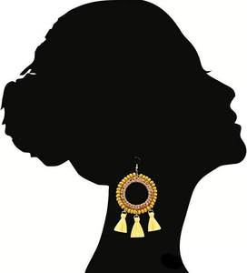 Pendientes hechos a mano con cuentas de semillas amarillas de estilo étnico bohemio, joyería colgante para ropa de fiesta de mujer - Product Image 2