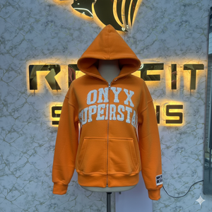 เสื้อฮู้ดแบบมีซิปสำหรับผู้ชายพิมพ์ลายพัฟโลโก้ตามสั่ง - Product Image 1