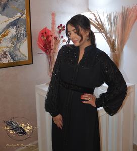 Noir élégant marocain Caftan pour femme arabe filles - Product Image 1