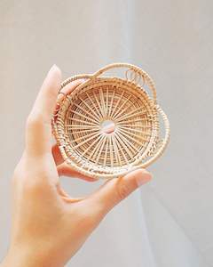 American Style Round Shape Handmade Rattan Coaster in <b>Table</b> Coaster for <b>Dinner</b> Home Decor Accessories - Product Image 2