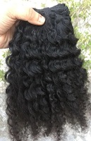 Ekstensi rambut manusia India Virgin lembut bebas kusut ditarik tunggal Remy tekstur keriting alami India Selatan