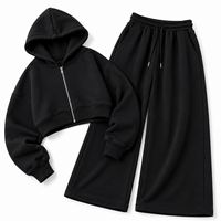 Ensemble short et sweat à capuche zippé oversize pour femme, imprimé délavé, en molleton de coton épais, antibactérien, séchage rapide