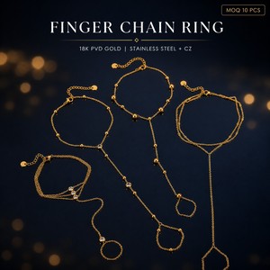 Anillo <span class=keywords><strong>de</strong></span> Cadena para Dedo, Pulsera <span class=keywords><strong>de</strong></span> Cadena para Mano, <span class=keywords><strong>Acero</strong></span> <span class=keywords><strong>Inoxidable</strong></span>, Circonita Cúbica, Chapado en Oro <span class=keywords><strong>de</strong></span> 18K, Joyería <span class=keywords><strong>de</strong></span> Mano para Mujer, Moda, Venta al por Mayor - Product Image 2