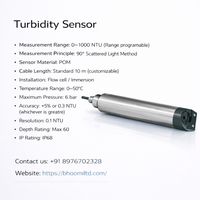 Sonde de turbidité numérique industrielle haute précision, analyseur de qualité de l'eau en ligne, sonde étanche