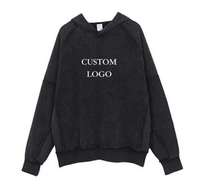 Sudadera con capucha lavada con ácido para hombre de moda personalizada barata con bolsillos para hombre - Product Image 1