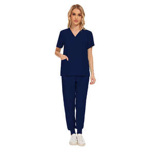 Premium Women's V-Neck Scrub <b>Set</b> Breathable Professional Medical Scrubs Custom Logo Wholesale Nurse <b>Doctor</b> Uniforms Hospitals - Product Image 2