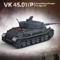 1531 pièces - Jouet de véhicule de collection - Modèle en plastique - Kit de construction - Chasseur de chars allemand Vk45.01 (P) Tiger - Blocs de construction
