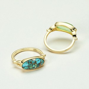 แหวนพลอยมูนสโตนชุบทองรูปวงรีขนาด8x15มม. แหวนธรรมดาสไตล์วินเทจสำหรับสวมใส่ประจำวัน-ขายส่งแหวนเงิน925ทำด้วยมือ - Product Image 4