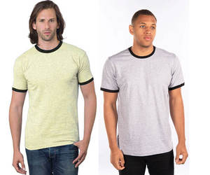 T-shirt unisexe Tultex Ringer 241 100% coton classique vintage anti-boulochage à séchage rapide à manches courtes pour vêtements de marque - Product Image 1