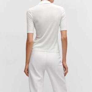 T-shirt pour femme en coton 100% respirant, personnalisé, streetwear, été, col en V, manches courtes - Product Image 3