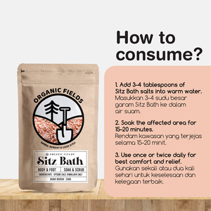 ORGANIC FIELDS 250g Bain de siège, Poudre à base de plantes naturelle pour le nettoyage corporel, compatible avec les minéraux, certifiée KKM, Sel d'Epsom et de l'Himalaya - Product Image 6