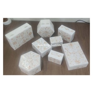 Nouveau matériau meilleur produit de fantaisie classique boîte d'incrustation de marbre avec incrustation de nacre travail fait à la main pour l'article de cadeau de Thanksgiving - Product Image 2