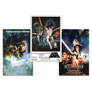 Juego de pósteres de la película Star Wars, decoración de pared de papel tamaño estadounidense para los episodios 4, 5 y 6 - Product Image 1