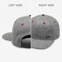 Casquette Snapback Grise Texturée Personnalisée avec Visière Noire Plate, Séchage Rapide, Imperméable, Logo Brodé, pour le Golf et les Sports d'Été