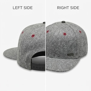 Casquette Snapback Grise Texturée Personnalisée avec Visière Noire Plate, Séchage Rapide, Imperméable, Logo Brodé, pour le Golf et les Sports d'Été - Product Image 5