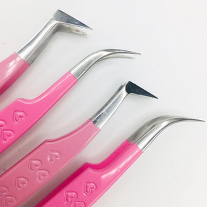 Pinzas Profesionales para Pestañas de Acero Inoxidable con Punta de Fibra, Antiestáticas, con Logotipo Personalizado, Delgadas, Rectas, de 45 Grados, para Volumen - Product Image 6