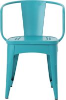Ensemble de meubles d'extérieur en verre bleu mat moderne et durable, comprenant 3 pièces : table et chaises de jardin pour villa, salon ou hôtel