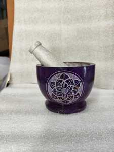 Best Selling Soapstone Mortar <b>and</b> Pestle <b>Set</b> As <b>Spice</b> Grinder Medicine Masher -Okhli & Musal in Black at Good Price - Product Image 5