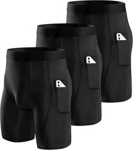 Shorts de compression personnalisés pour hommes – Tenue de sport et yoga en tissu Spandex – Anti-transparence, ajustés, confortables, taille élastique, haute qualité - Product Image 1