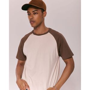 Classic Color-Block <b>Raglan</b> <b>T</b>-<b>Shirt</b> with Sloping <b>Sleeves</b> for Fitness - Product Image 4