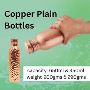 Stylish 100% Pure <b>Copper</b> <b>Water</b> <b>Bottle</b> with Durable Rust-Proof Lid for Office Use Carrying Wholesale Prices for Drinking Metal - Product Image 4