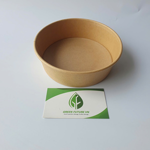Bol en papier kraft jetable avec couvercle en PET 500ml 750ml 1000ml Contenant alimentaire rond pour snacks, pizzas, salades pour le marché européen - Product Image 1