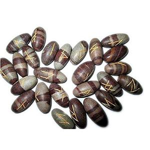Unshipped Natural Narmada Shiva Lingam Rune <b>Set</b> 25 Piece Handmade Agate Gemstone Reiki Healing Runes <b>Set</b> - Product Image 4