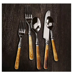 Ensemble de couverts en argent avec poignée en incrustation d'os élégante couverts en miroir pour mariages fêtes cuisine cadeaux de cuisine 5 7 pièces - Product Image 6