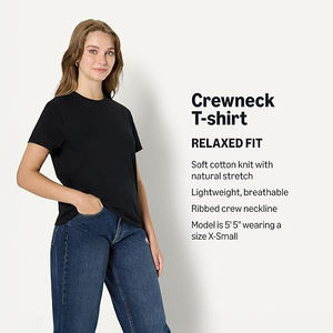 T-shirt pour femmes en fibre respirante, surface lisse, drapé flexible, doux, superposition légère, design aéré, confort quotidien facile - Product Image 4