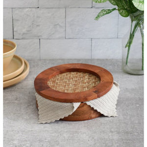Recién llegado, forma redonda, utensilios de cocina de madera de teca, cazuela de comida, aspecto atractivo, cazuela de madera de lujo hecha a mano, olla caliente - Product Image 1