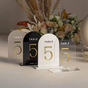 Customizable Acrylic <b>Table</b> <b>Number</b> Stand with Elegant Laser Engraving or Printing <b>for</b> <b>Weddings</b>, Restaurants, and Special Occasion - Product Image 1