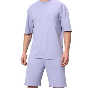 Conjunto de Camiseta y Pantalones Cortos Deportivos de Verano de Algodón con Logotipo Personalizado, Conjunto de Dos Piezas Unisex para Hombre, Conjunto Corto Transpirable - Product Image 1