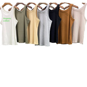 Wholesale Custom Knitted Lace Cotton Stringer Gym Vest Fitness Singlet Workout Muscle Bodybuilding Women Tank <b>Top</b> High Quality - Product Image 1