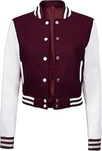 Veste universitaire pour femmes de haute qualité, manches en cuir et laine, veste de baseball brodée, vêtements d'extérieur personnalisés en gros OEM - Product Image 2