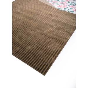 พรมไหมไผ่ผสมขนสัตว์ถักมือสีเบจและสีน้ำตาล ลายดอกไม้แบบนามธรรม หนา 10 มม. สำหรับบ้าน ห้องโถง ห้องพัก รุ่น AKWB-3521 - Product Image 2