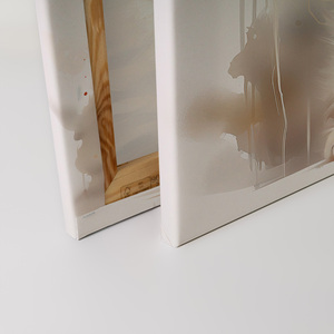 Hecho en Alemania-Cuadro de lienzo para decoración del hogar Baby Tiger Nursery-Mural de pintura de pared en blanco y Beige-arte de marco de Camilla - Product Image 4